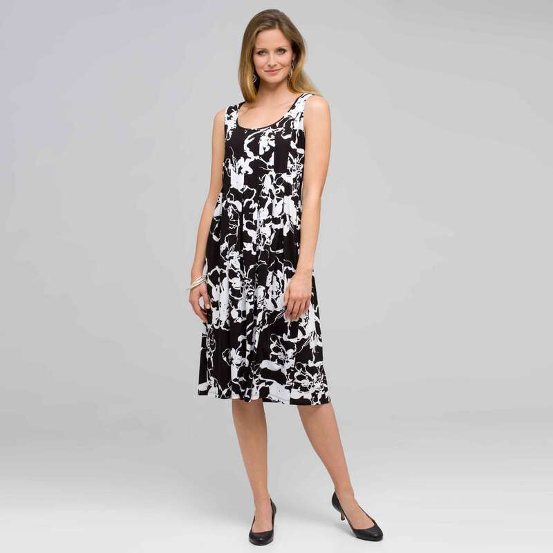 Floral Scoop Neck Tank Dress, , large
