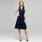 Pleated Dress With Front Sash., , small