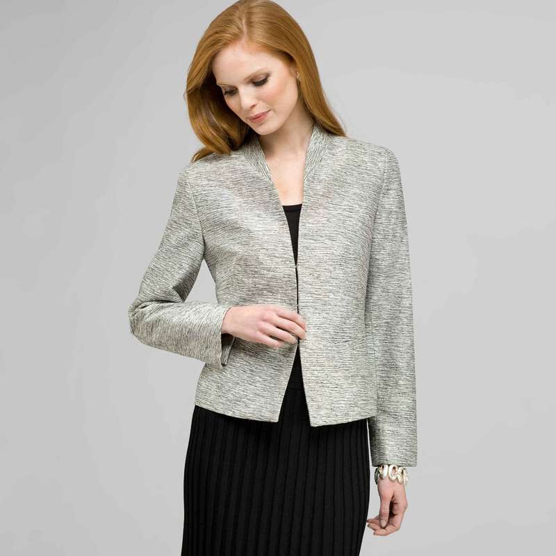 Flat Front Open Jacket., , large